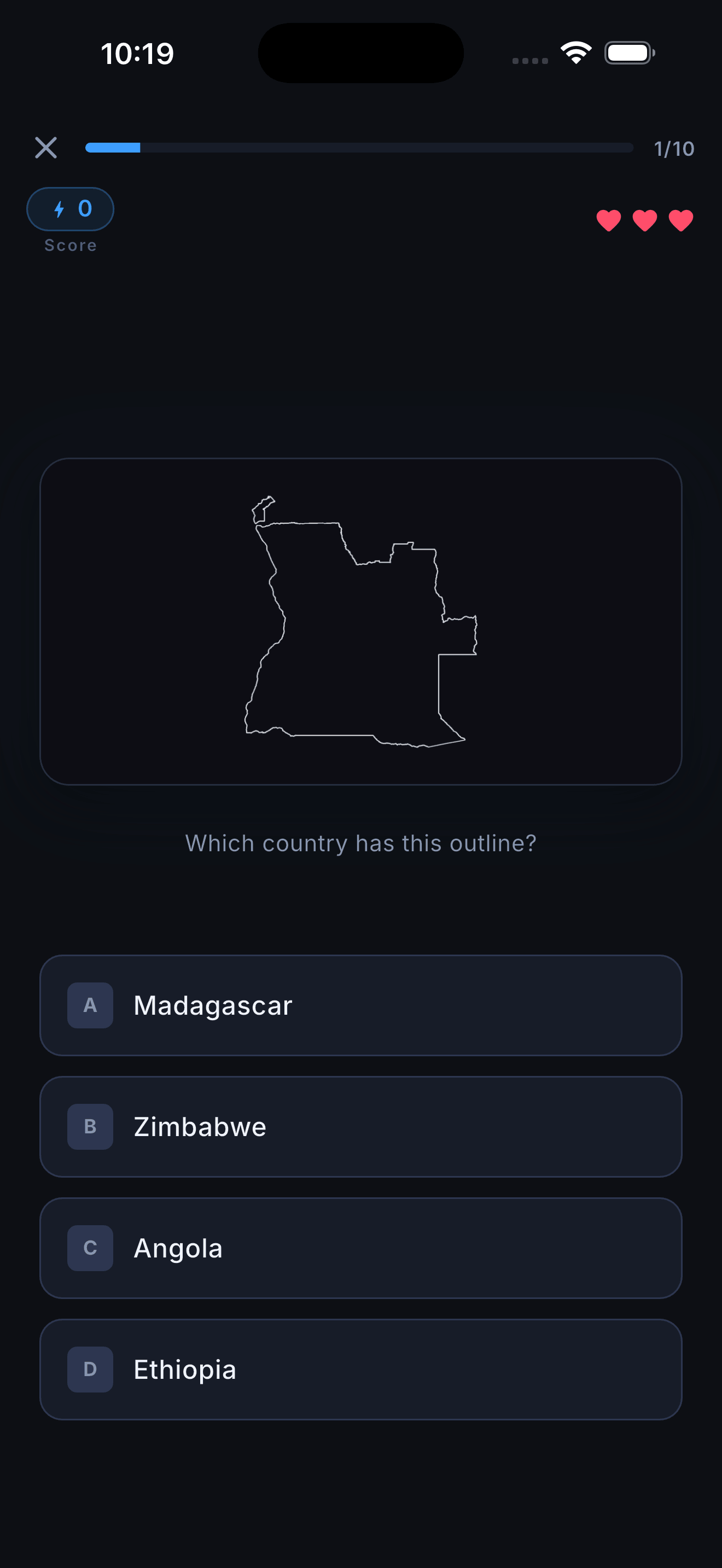 Vexo border question screen